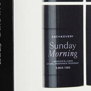 Each & Every Natural Deodorant Women Men Sensitive Skin Lavender Lemon Travel